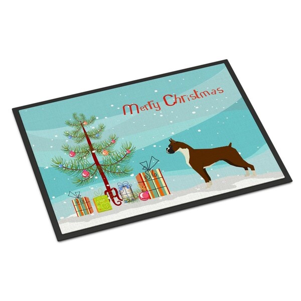 Carolines Treasures 18 x 27 in. Boxer Christmas Tree Indoor or Outdoor Mat CK3526MAT - main